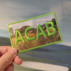 ACAB iron-on patch (spring green version)