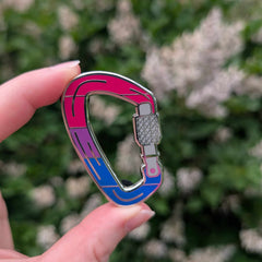 Bi Carabiner hard enamel pin