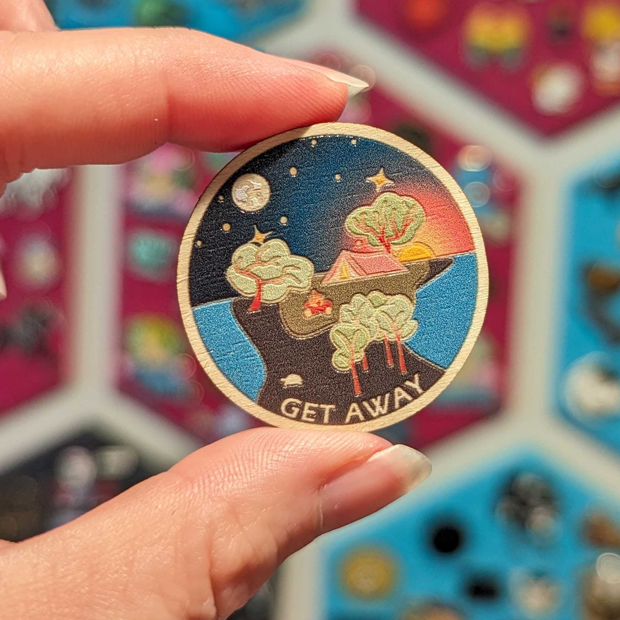 Get Away wooden pin (tranquility version)
